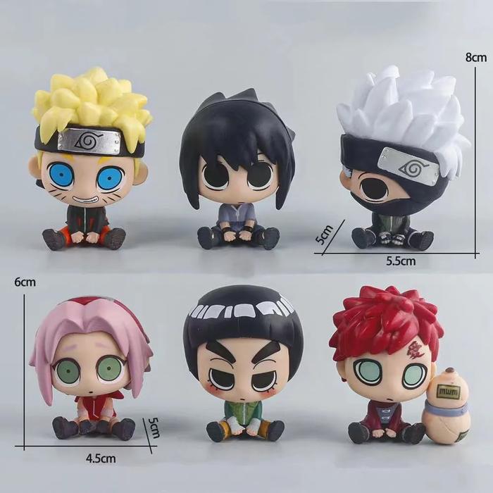 Chibi Naruto Sitting Figures — Super Cute 6-Pack