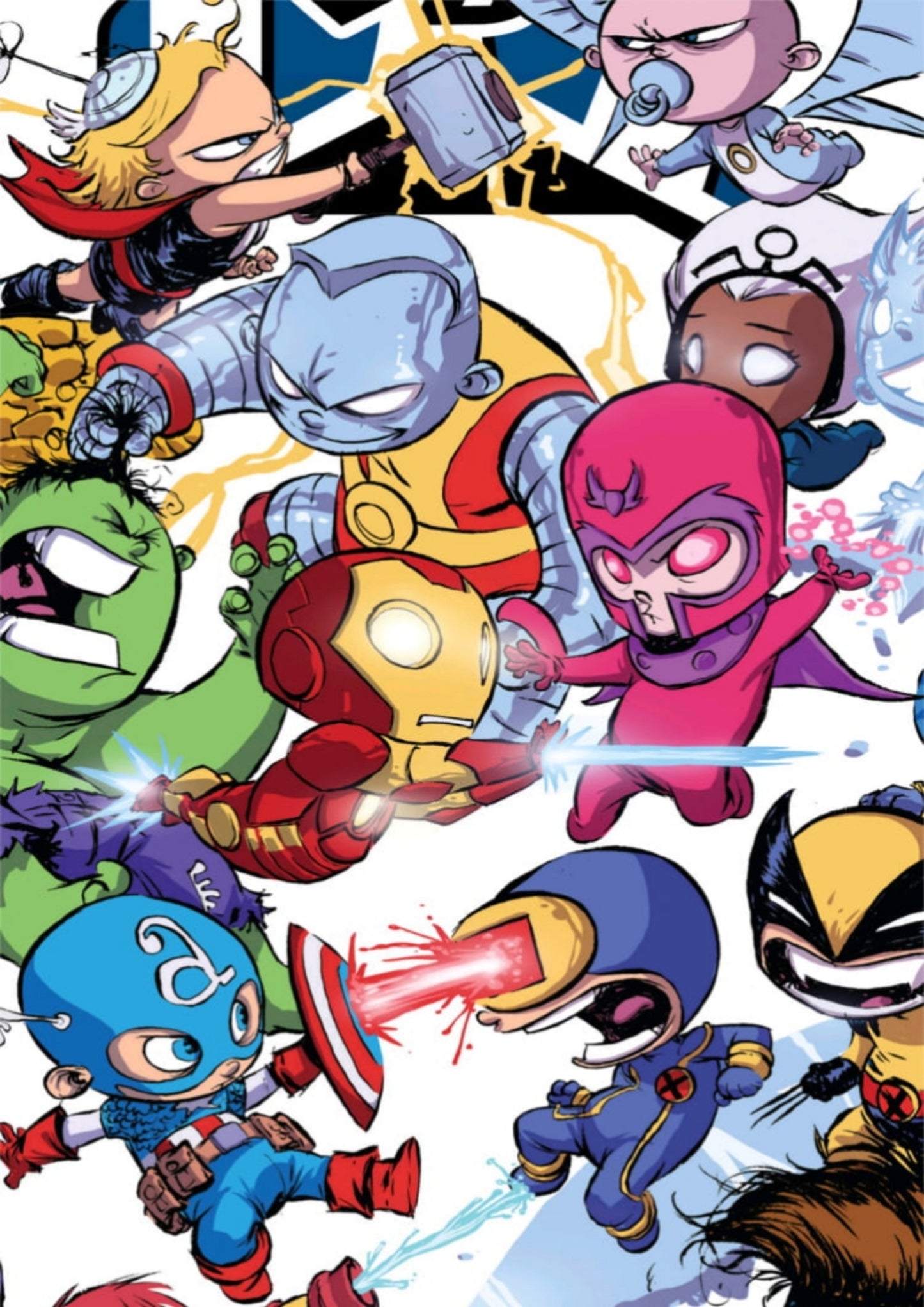 Marvel Heroes Chibi Team Battle Poster