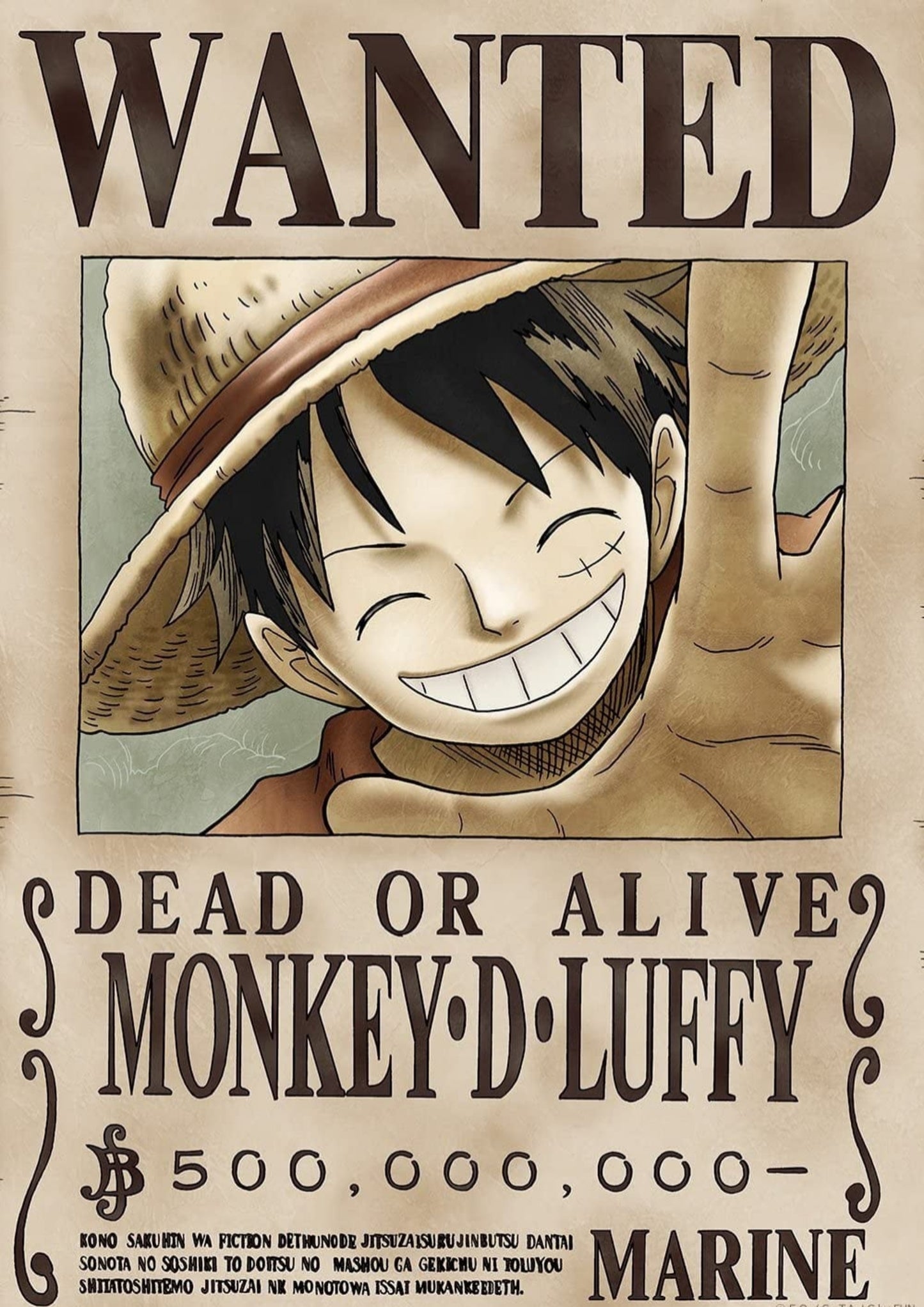 One Piece Monkey D. Luffy Wanted Poster