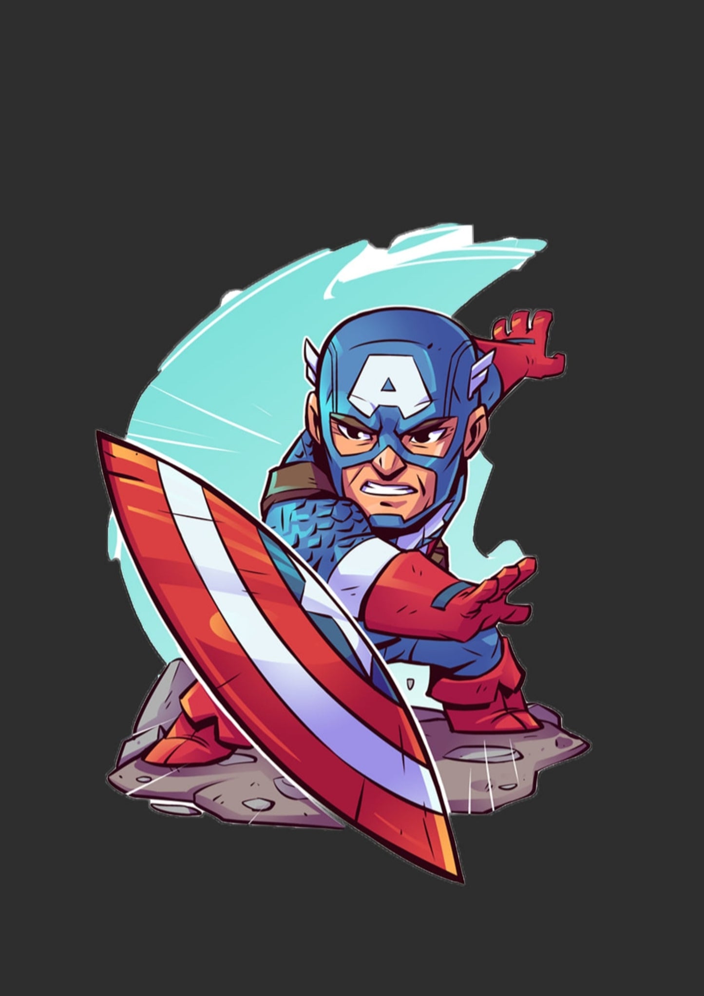 Captain America Chibi Shield Pose Poster