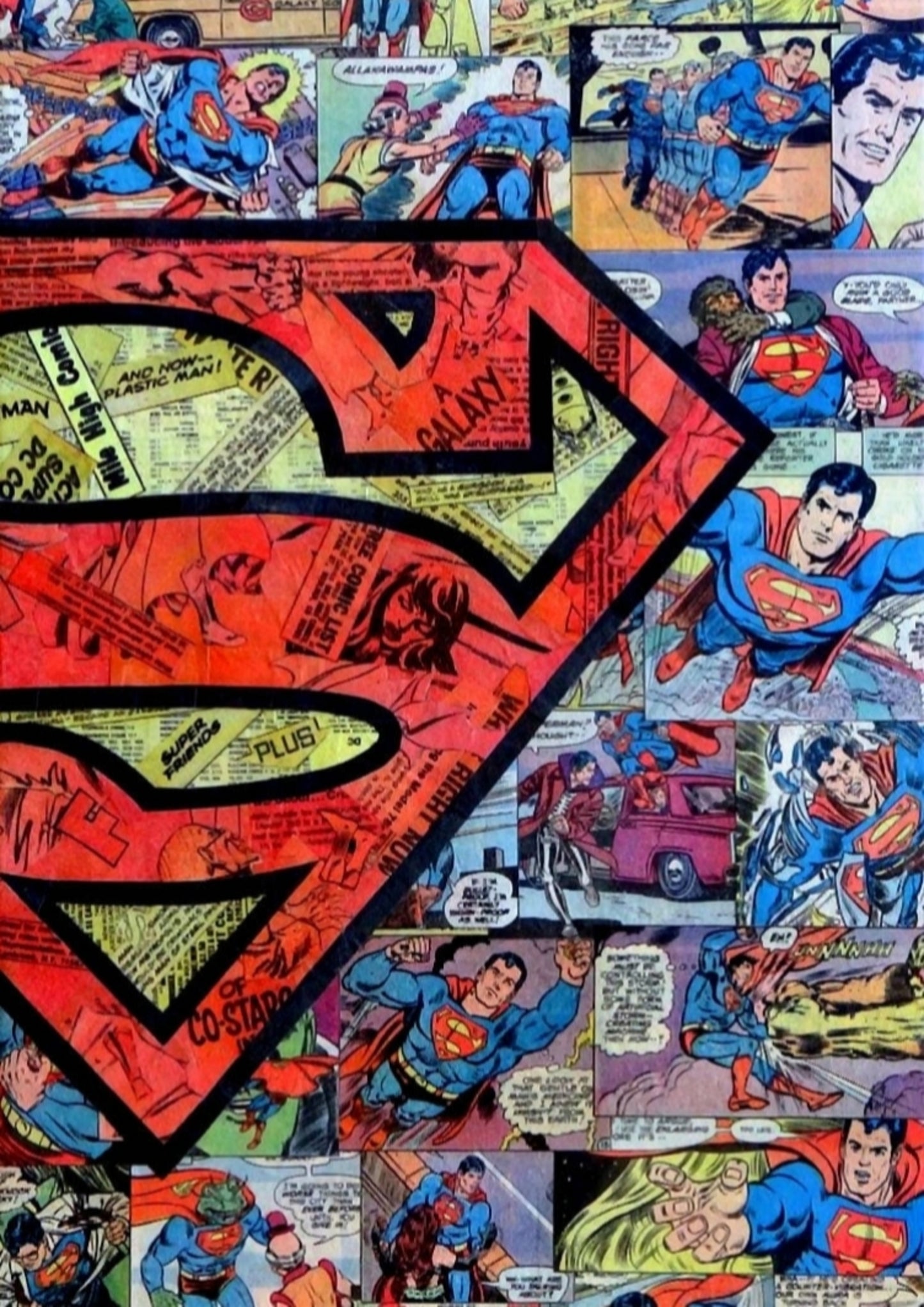 Superman Comic Strip Shield Poster