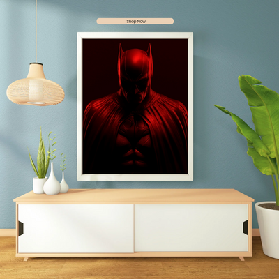 Batman Red Shadow Portrait Poster
