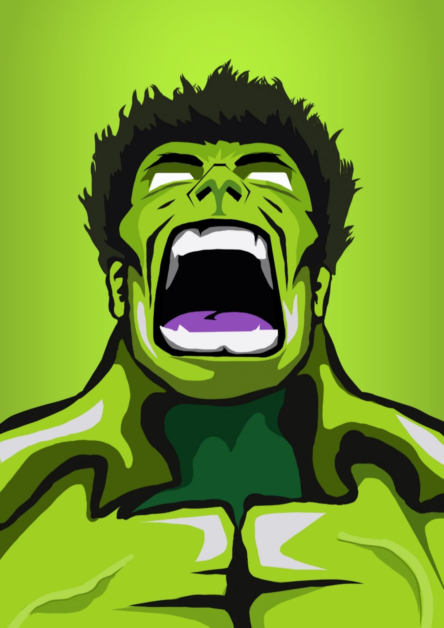 Hulk Green Rage Portrait Poster
