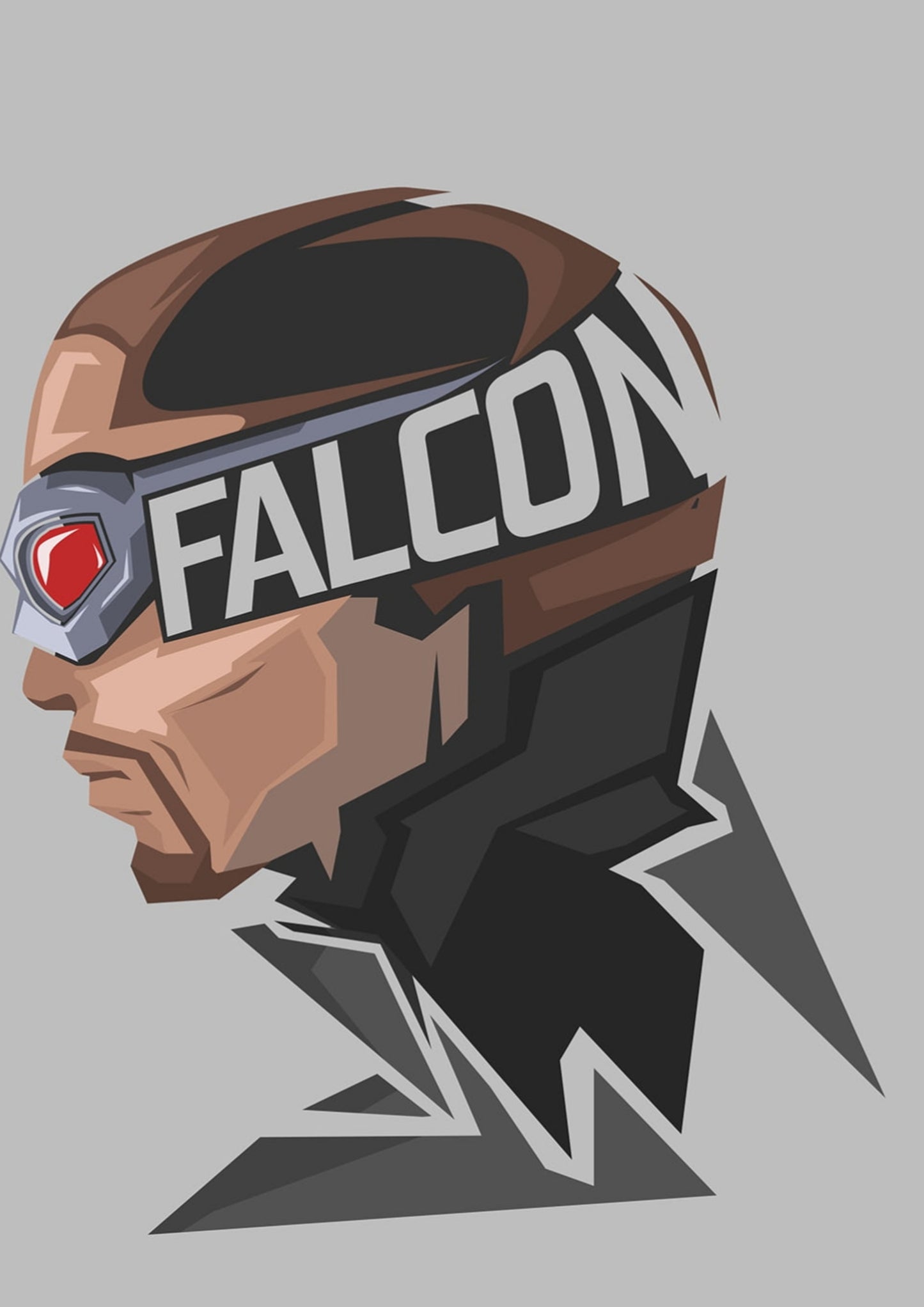 Falcon Geometric Profile Portrait Poster