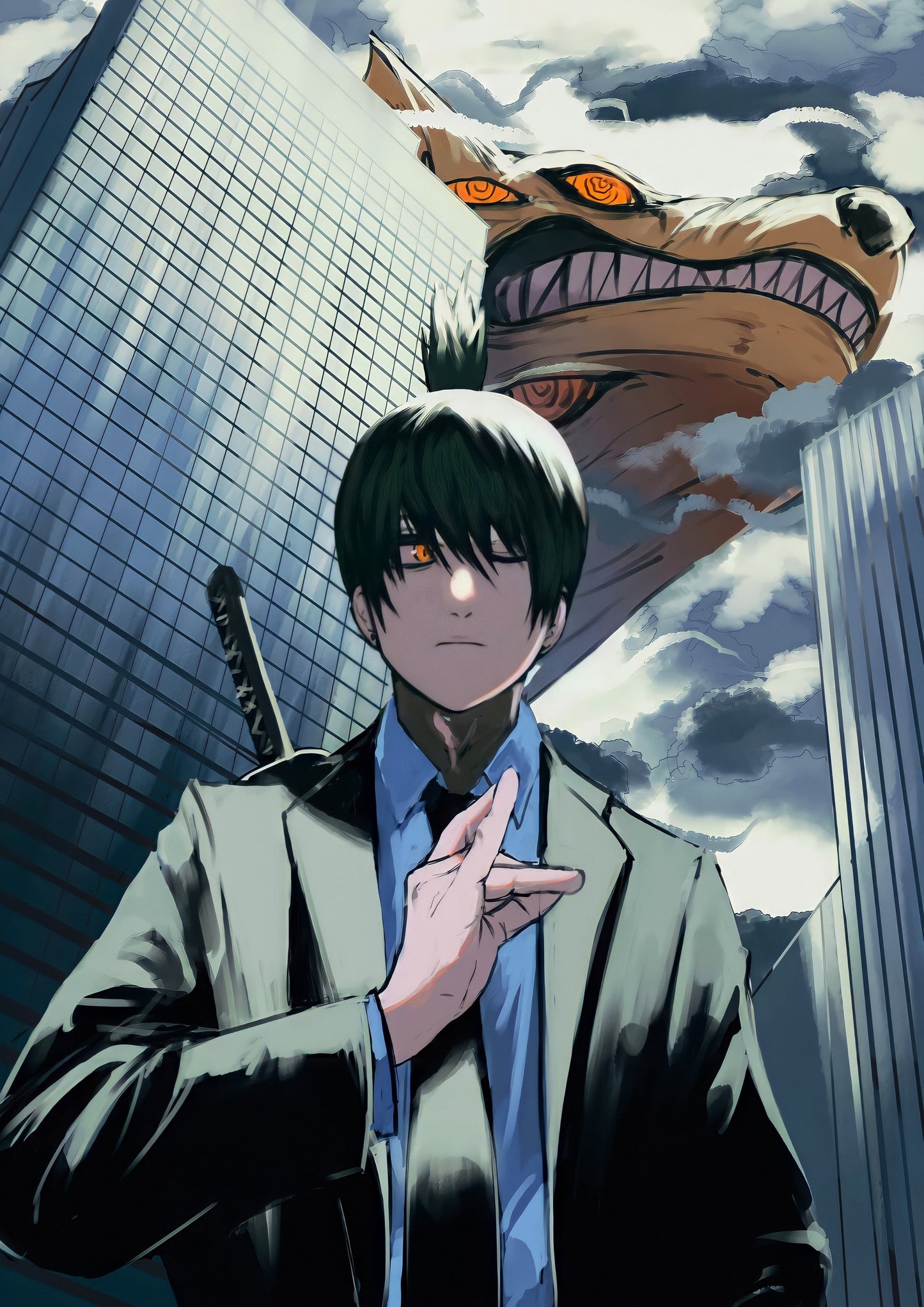 Chainsaw Man Aki with Fox Devil Poster