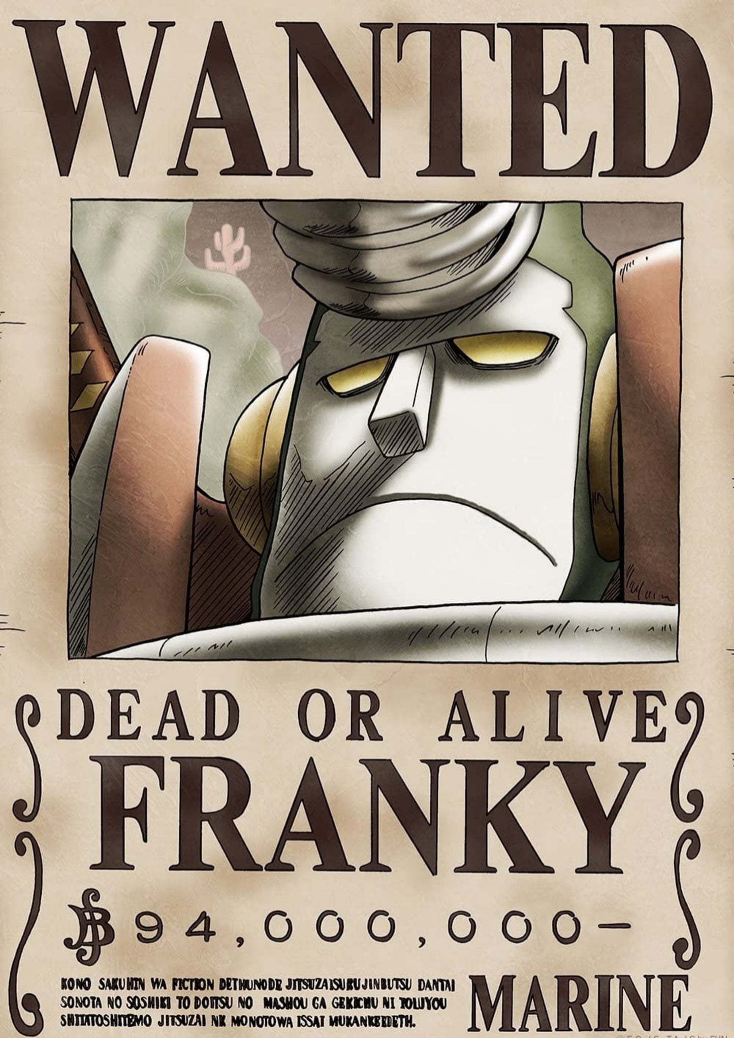 One Piece Franky Wanted Poster