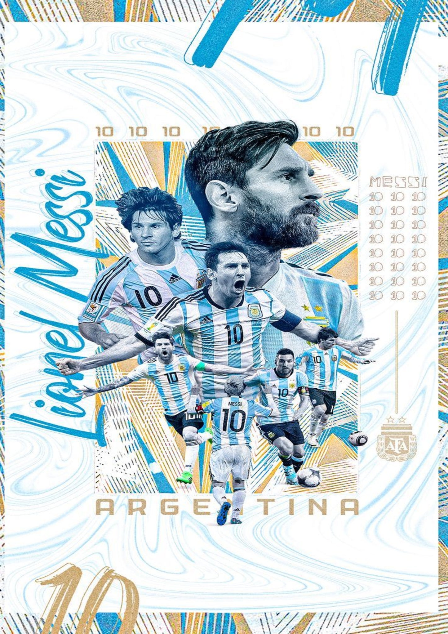 Messi Argentina Collage Poster