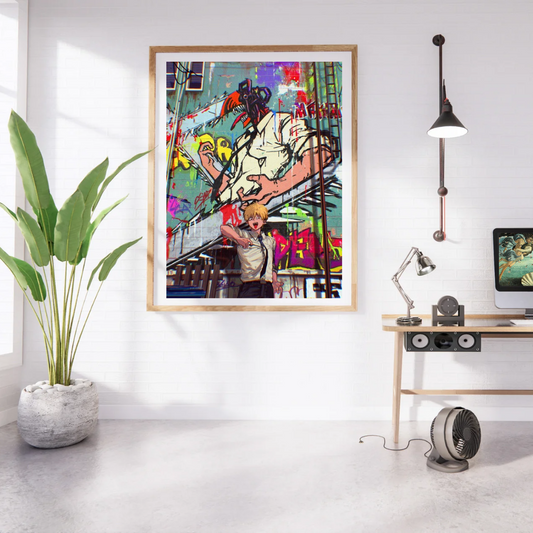 Chainsaw Man Denji Graffiti Wall Poster