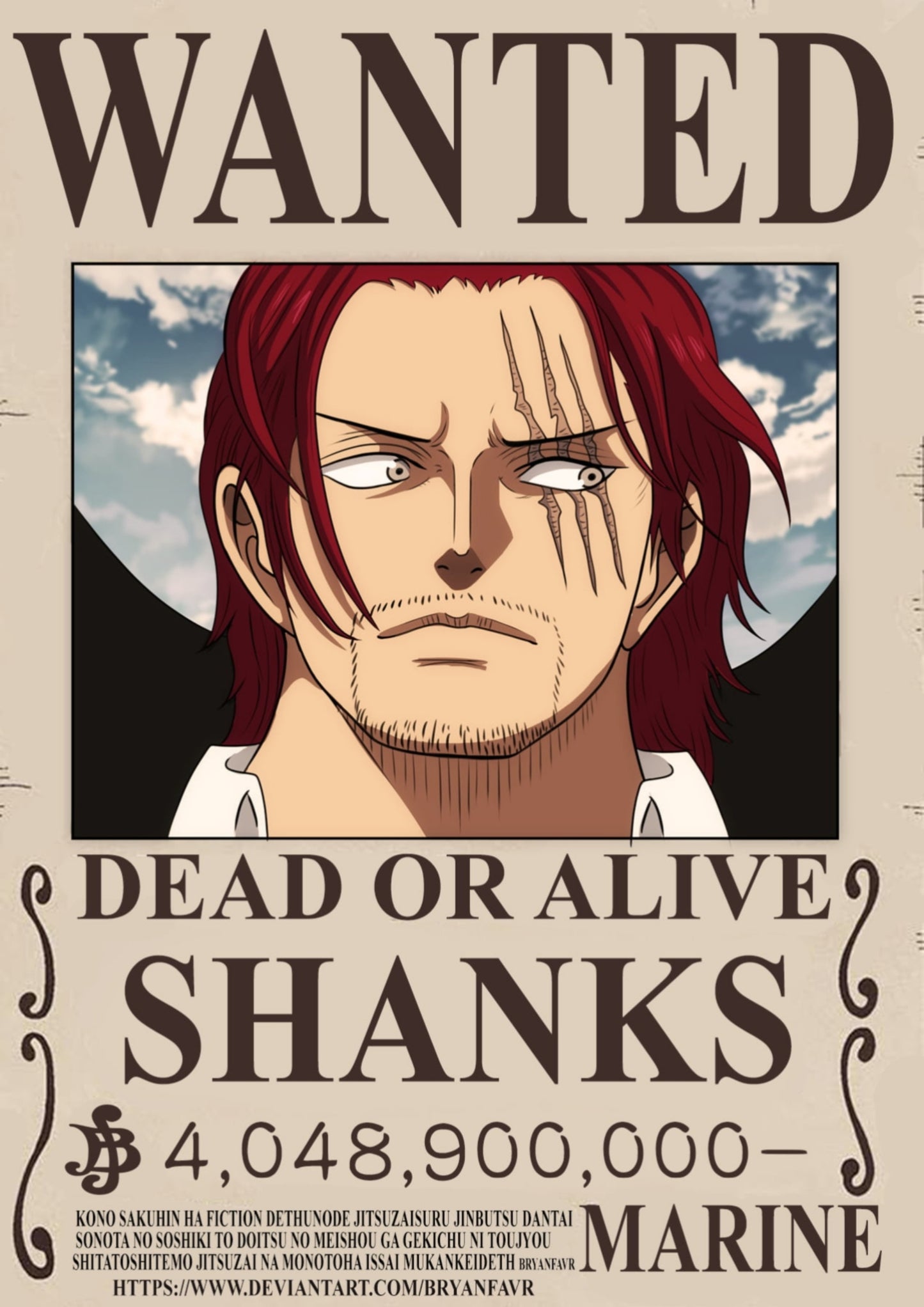 Emperor’s Bounty: Shanks Wanted Poster