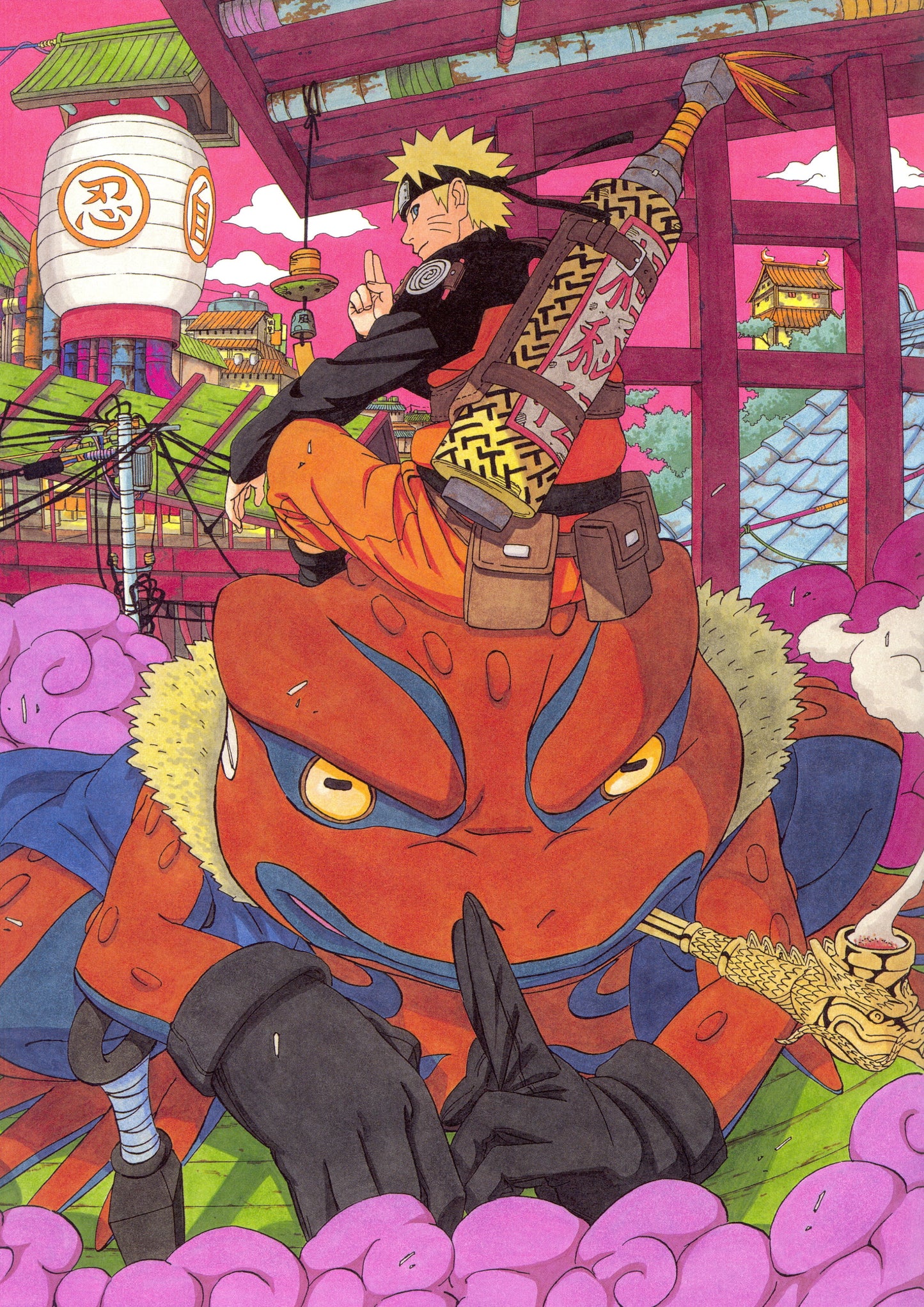 Naruto on Gamabunta Japanese Street Poster