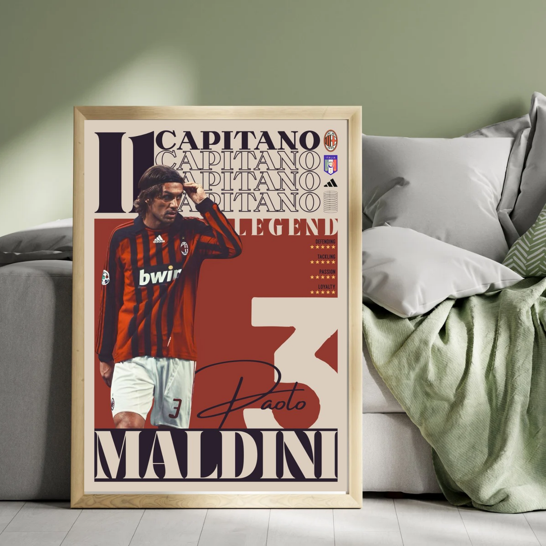 Paolo Maldini AC Milan Poster