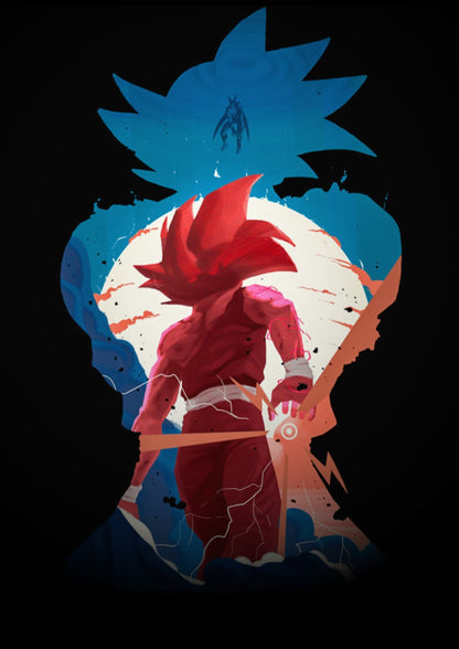 Dual Surge: Saiyan Silhouette Poster