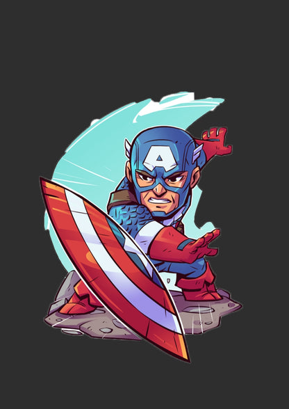 Captain America Chibi Shield Pose Poster