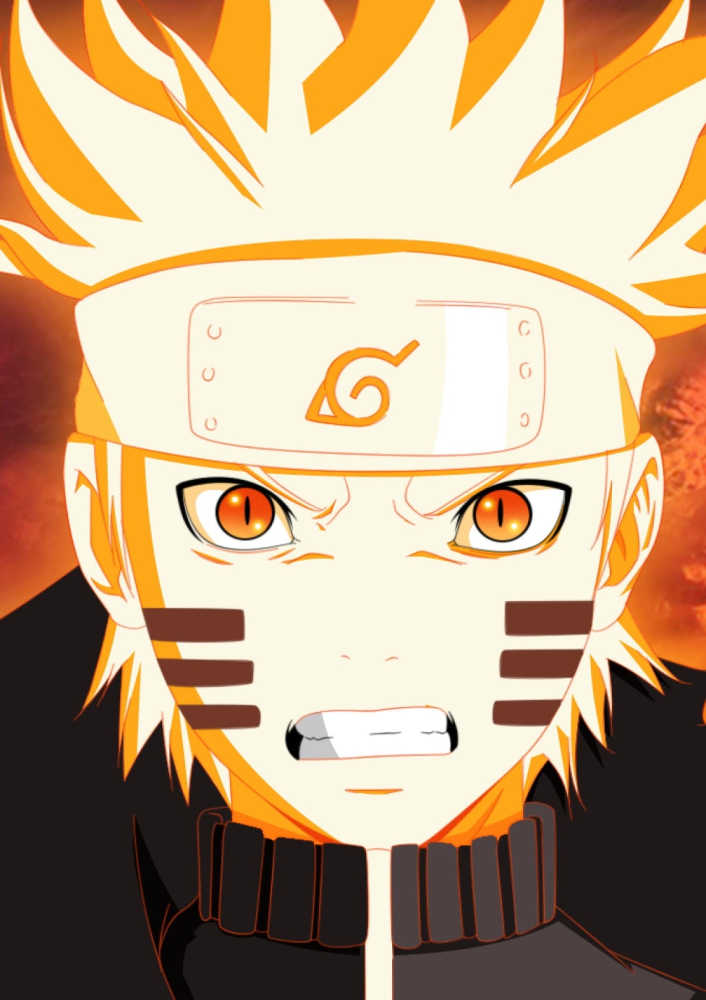 Naruto Kurama Chakra Mode Close‑Up Poster