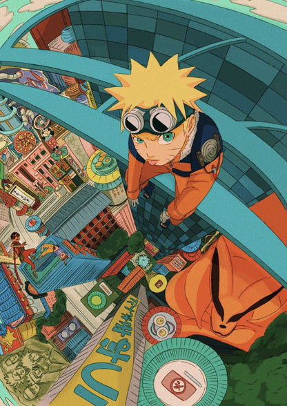 Naruto Cityscape Flight Poster