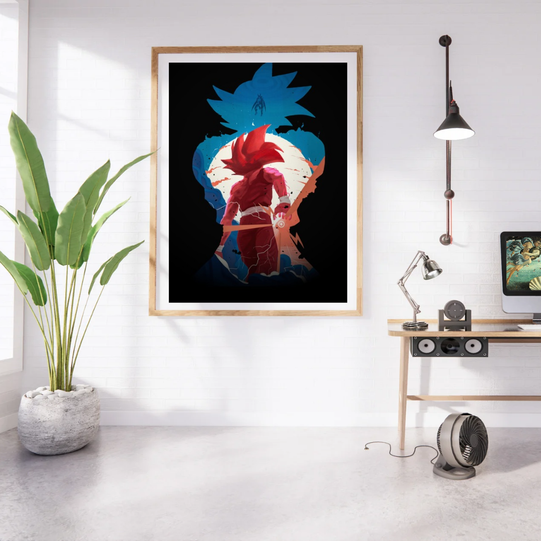 Dual Surge: Saiyan Silhouette Poster