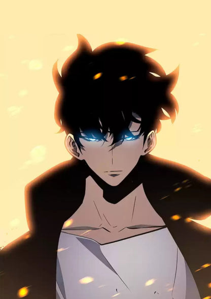 Solo Leveling Sung Jinwoo Ember Gaze Poster