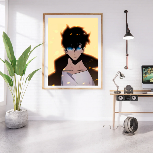 Solo Leveling Sung Jinwoo Ember Gaze Poster