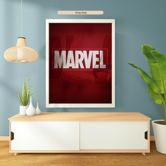 Marvel Logo Red Typography Poster