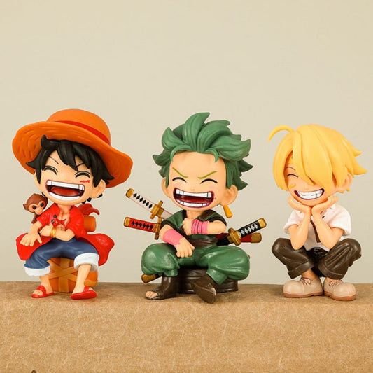 One Piece Chibi Laugh Collection – Luffy, Zoro & Sanji Mini Figures