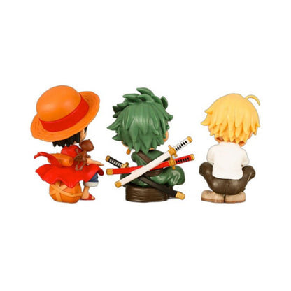 One Piece Chibi Laugh Collection – Luffy, Zoro & Sanji Mini Figures