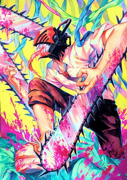 Chainsaw Man Denji Chainsaw Burst Poster