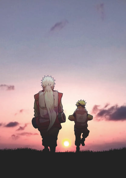 Jiraiya & Naruto Sunset