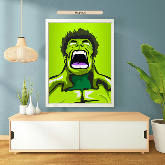 Hulk Green Rage Portrait Poster