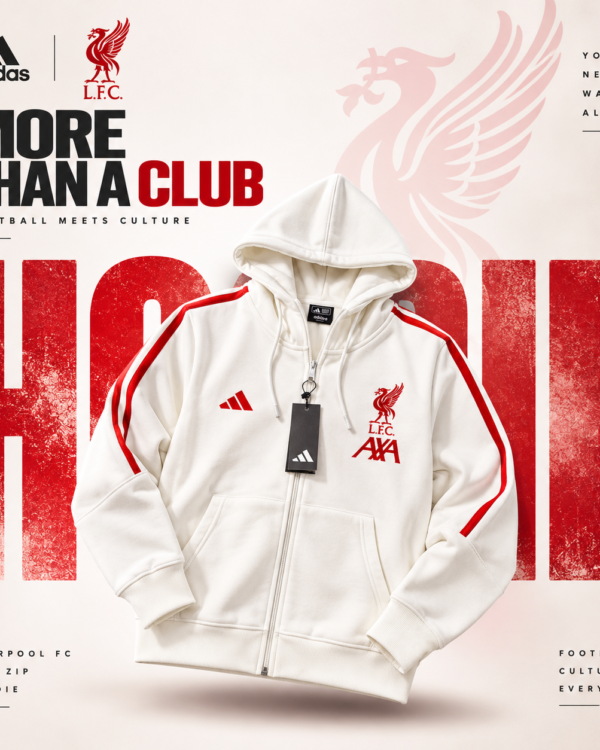 Liverpool Full-Zip Hoodie – White