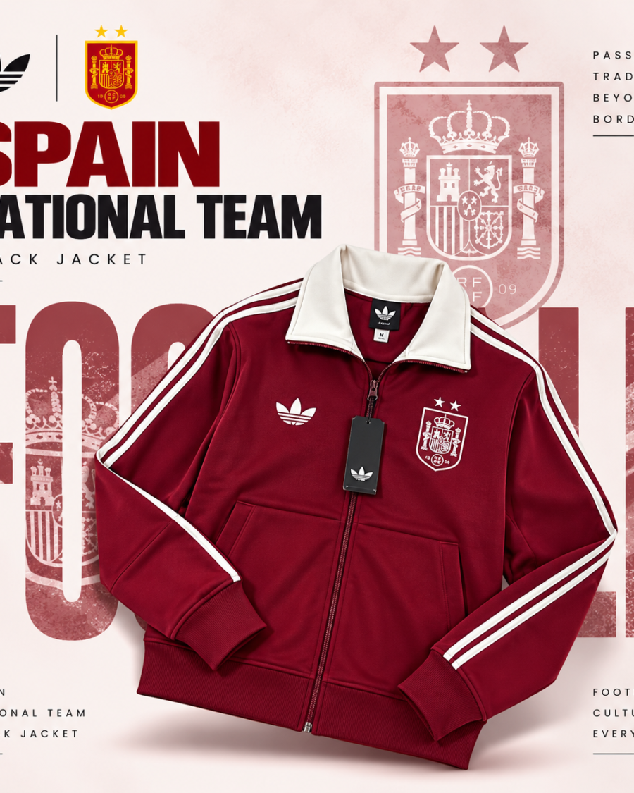 Spain National Team Burgundy Full-Zip Track Jacket